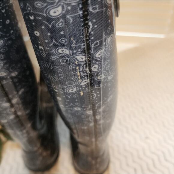 UGG SHAYE TALL BANDANA PAISLEY BLUE RAIN BOOTS SIZE 7 - Picture 8 of 12